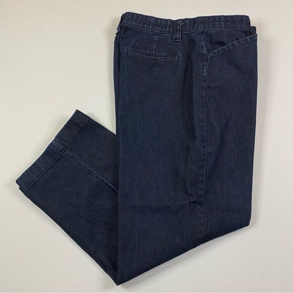 L.L. Bean Classic Fit Jeans Women's 16 Petite Cropped Stretch‎ Waist Denim Chino - Picture 2 of 10